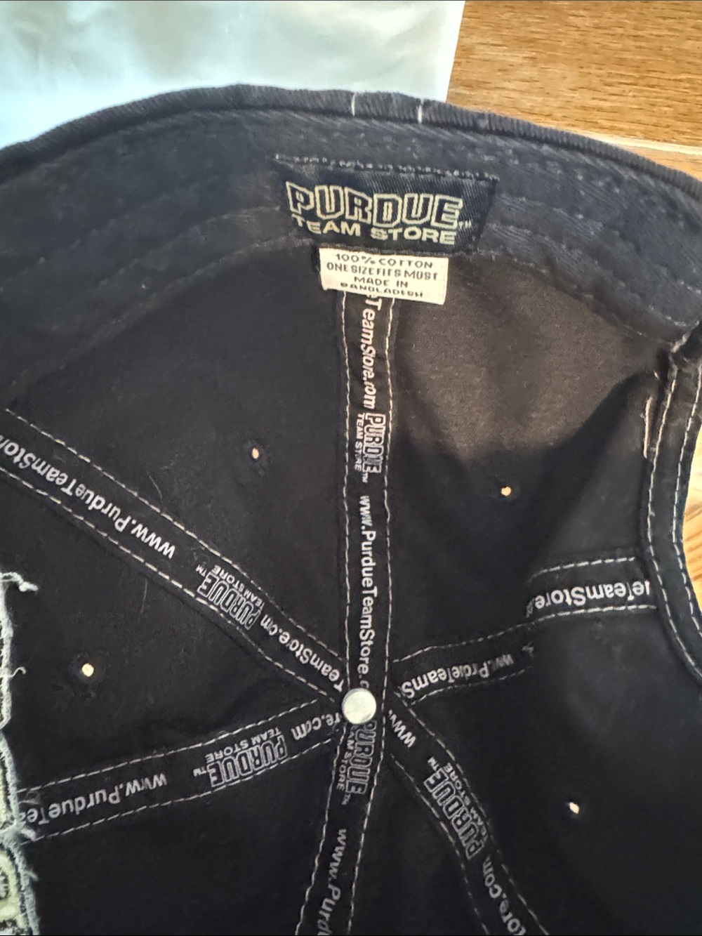Purdue Black Embroidered Baseball Cap with Gold Lettering - Picture 5 of 5
